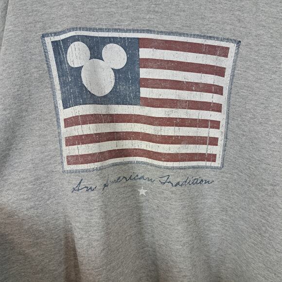 Disney Store Vintage Y2K Americana Mickey Mouse Gray Sweatshirt XL - Picture 3 of 5
